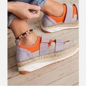 Free People Chapmin Double Take Sneaker In Tiger Lily Size 37